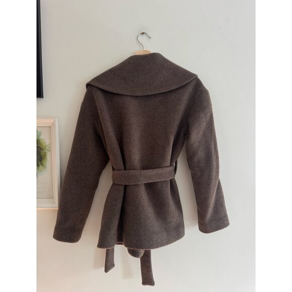 REFORMATION Regent Wrap Coat In Hedgerow Brown Size Small - Picture 6 of 8